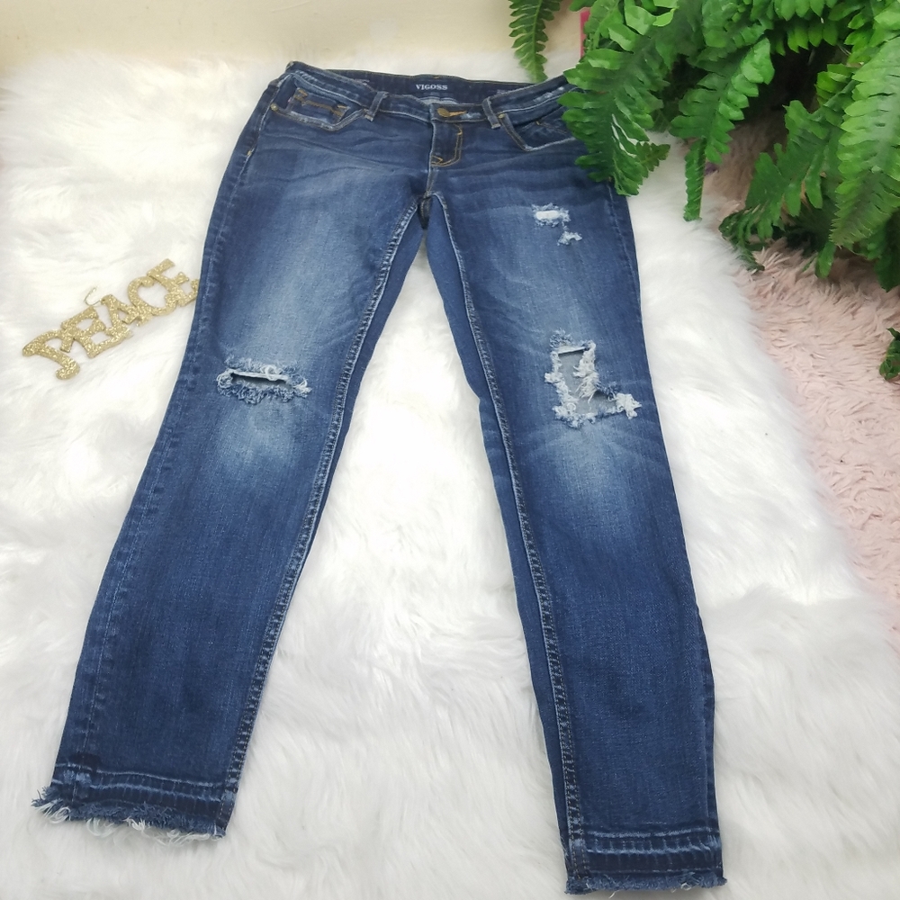 VIGOSS CHELSIE SKINNY JEANS DESTROYED SZ 28
